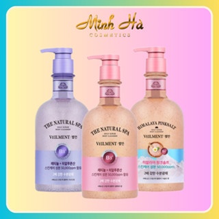 Sữa tắm hạt On The Body Veilment Natural Spa 600g dưỡng ẩm và tẩy da chết cho da giúp da mịn màng