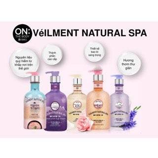 Sữa tắm hạt On The Body Veilment Natural Spa 600g dưỡng ẩm và tẩy da chết cho da giúp da mịn màng