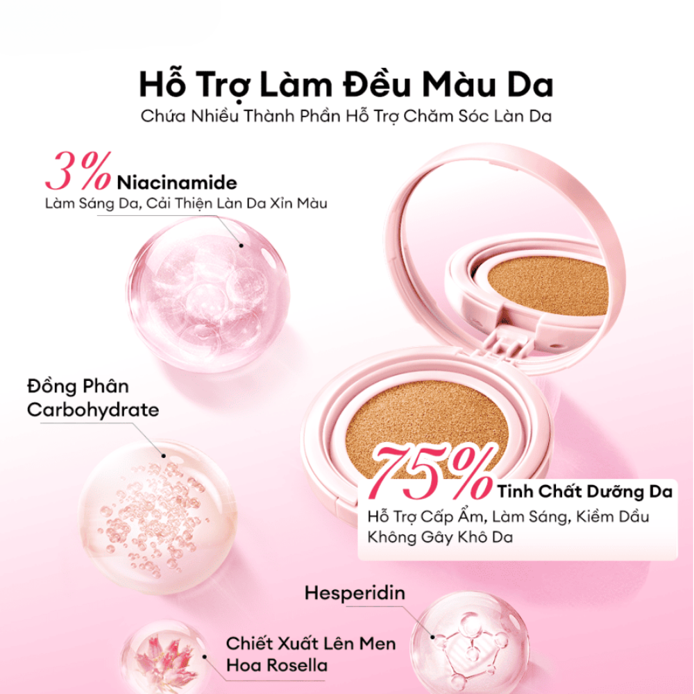 Phấn nước Colorkey Long Lasting Flawless Brightening Cushion Cream SPF 50+ PA++++ 11g kiểm soát dầu bền màu