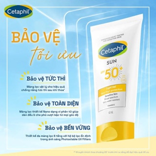Gel chống nắng Cetaphil Sun SPF50+ Light Gel 50ml dịu lành cho da nhạy cảm