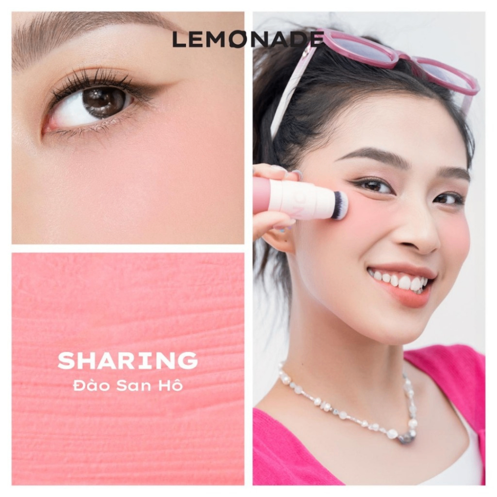 Phấn má kem Lemonade Perfect Couple Blush 5 years 8.5g finish mịn lì bền màu kèm cọ tiện dụng