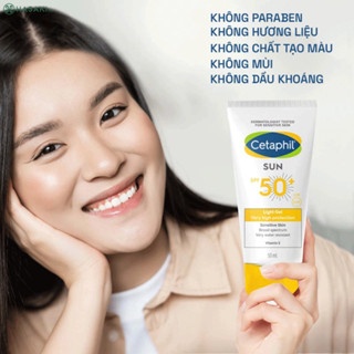 Gel chống nắng Cetaphil Sun SPF50+ Light Gel 50ml dịu lành cho da nhạy cảm