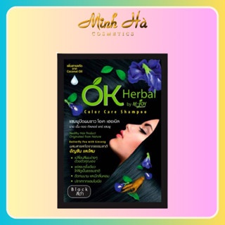 Dầu gội nhuộm tóc đen OK Herbal Color Care Shampoo 30ml giúp tóc lên màu tự nhiên