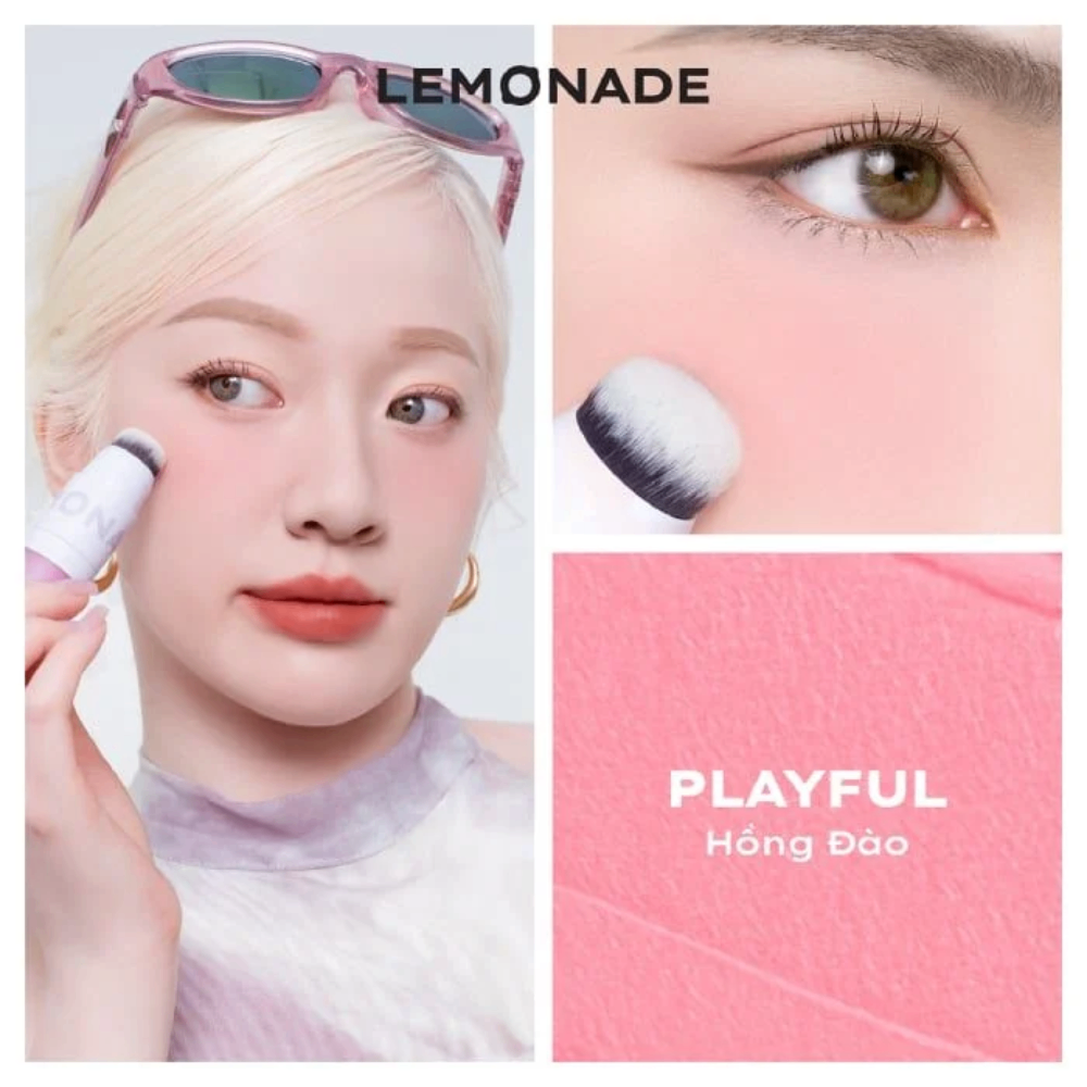 Phấn má kem Lemonade Perfect Couple Blush 5 years 8.5g finish mịn lì bền màu kèm cọ tiện dụng