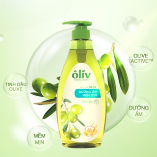 Sữa tắm Ôliv Natural Nourish dưỡng ẩm mềm mịn 650ml chứa dầu ôliu nguyên chất cung cấp thêm độ ẩm cho da