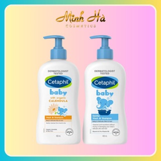 Sữa tắm gội dịu nhẹ cho bé Cetaphil Baby Gentle Wash & Shampoo hoa cúc 400ml chăm sóc da không chất Paraben