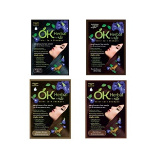 Dầu gội nhuộm tóc đen OK Herbal Color Care Shampoo 30ml giúp tóc lên màu tự nhiên