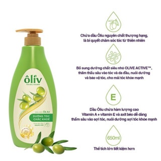 Bộ đôi dầu gội - xả Ôliv 250/650ml dưỡng tóc chắc khỏe