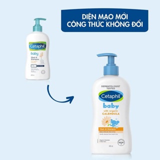 Sữa tắm gội dịu nhẹ cho bé Cetaphil Baby Gentle Wash & Shampoo hoa cúc 400ml chăm sóc da không chất Paraben