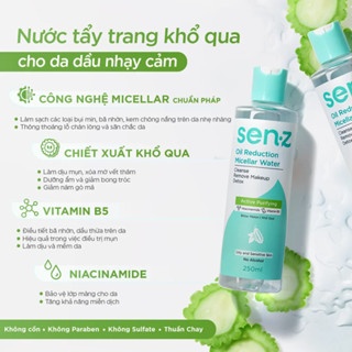 Nước tẩy trang Senz Oil Reduction 250ml làm sạch bụi bẩn cho mọi loại da