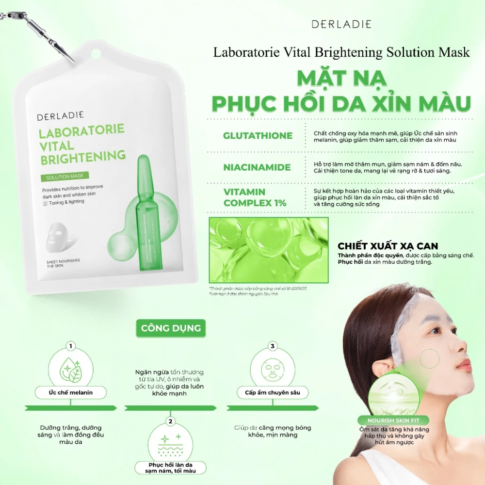 Mặt nạ Derladie Laboratorie Vital Solution Mask 33ml cấp ẩm phục hồi da