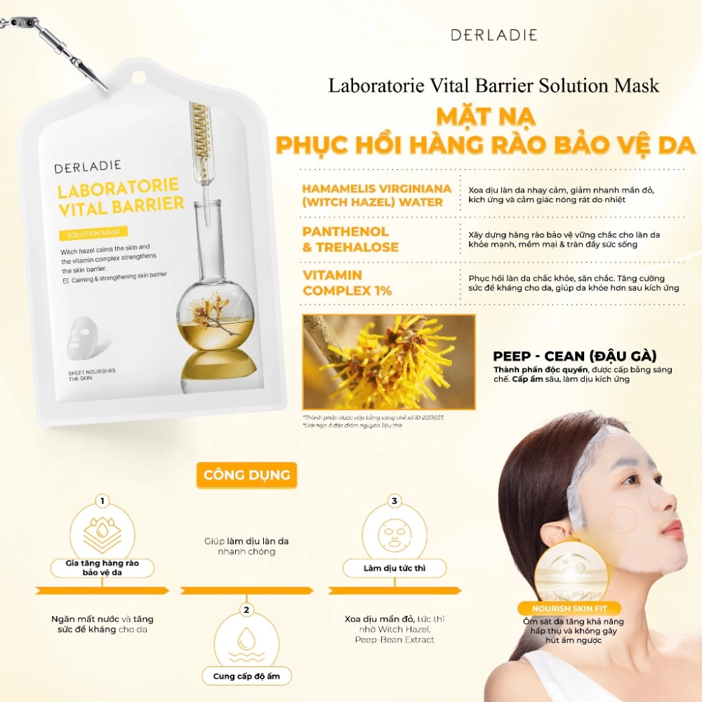 Mặt nạ Derladie Laboratorie Vital Solution Mask 33ml cấp ẩm phục hồi da