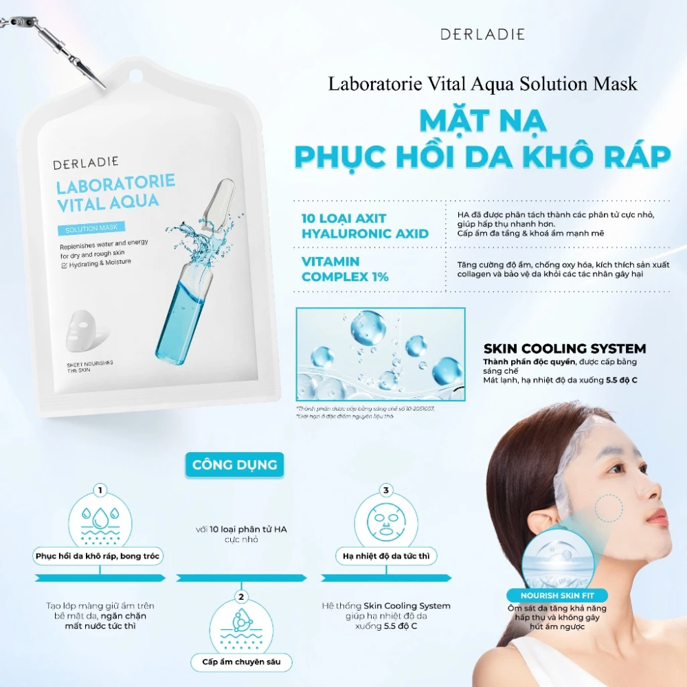 Mặt nạ Derladie Laboratorie Vital Solution Mask 33ml cấp ẩm phục hồi da