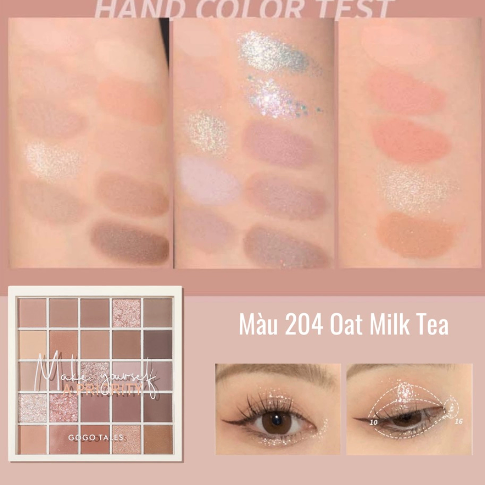 Bảng phấn mắt 25 ô Gogo Tales Crystal Color Charming Eyes 29.5g chất phấn mịn dễ tán