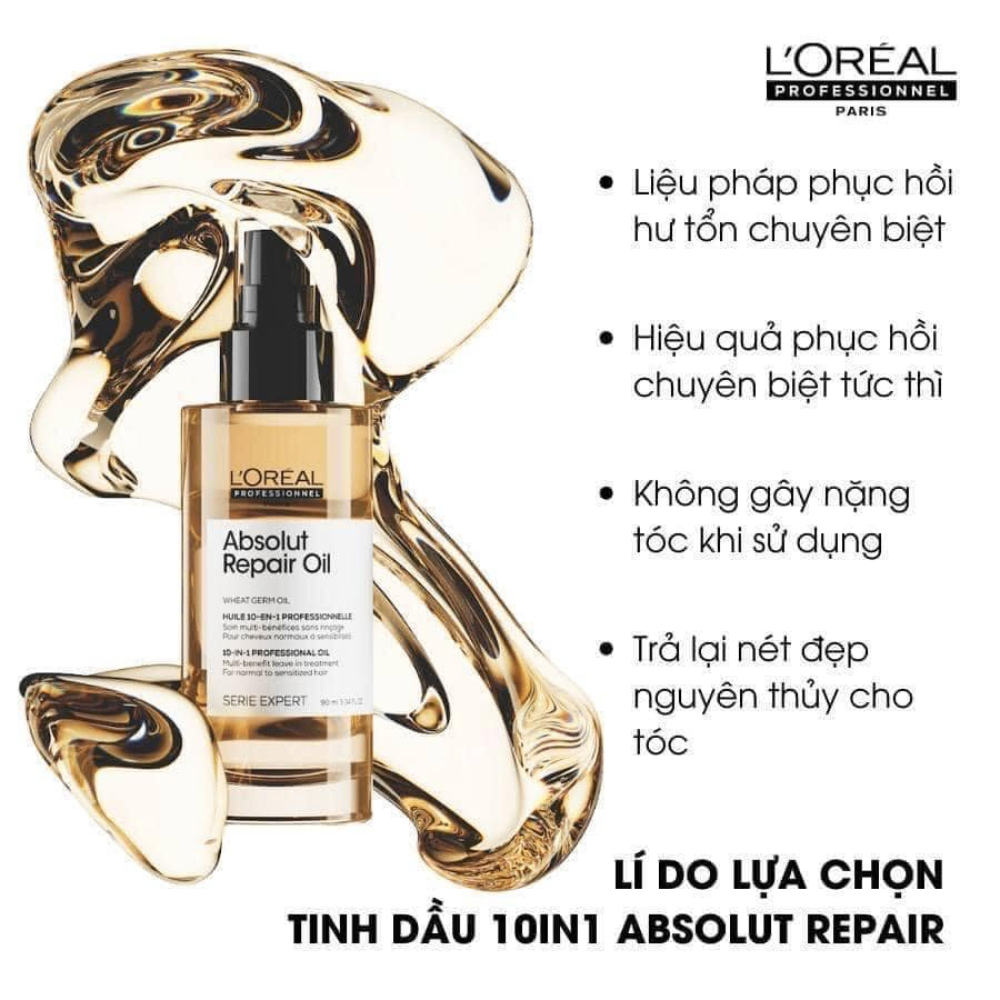 Tinh dầu dưỡng tóc Loreal Paris Professionnel Absolut Repair Oil 90ml
