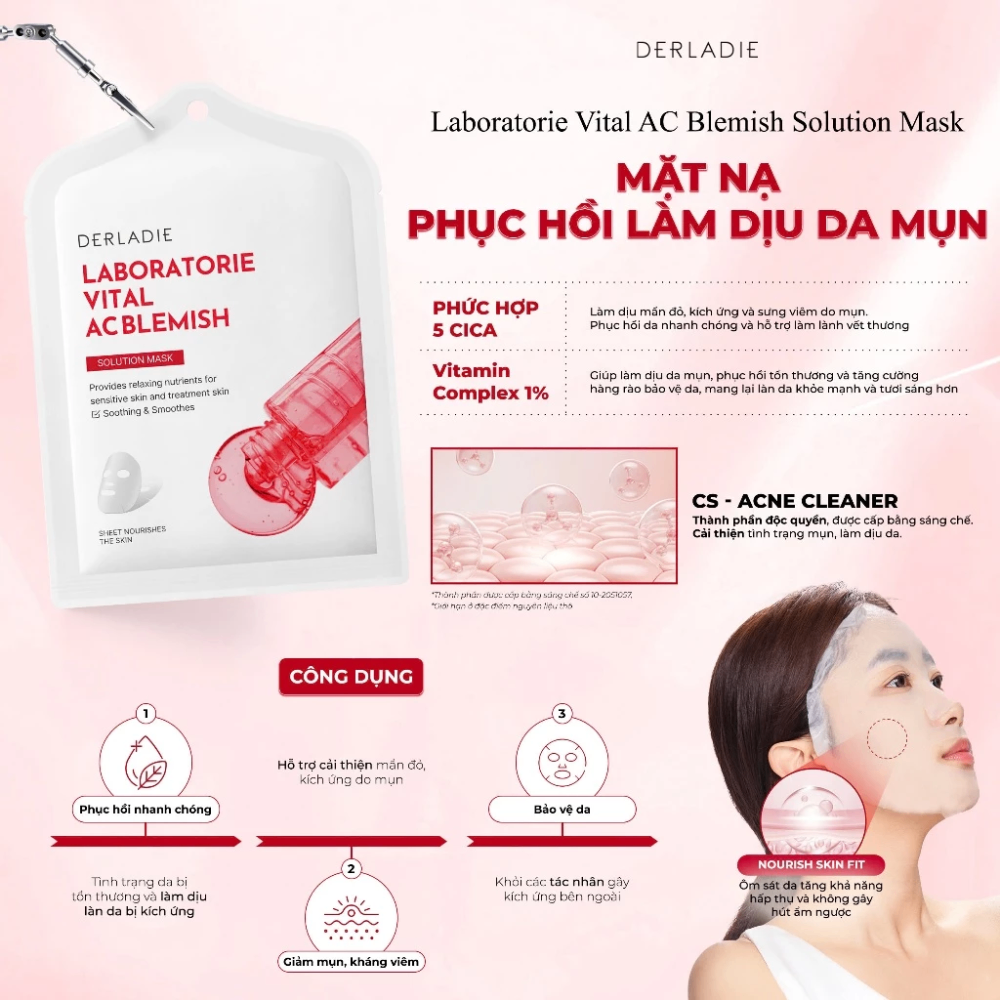 Mặt nạ Derladie Laboratorie Vital Solution Mask 33ml cấp ẩm phục hồi da