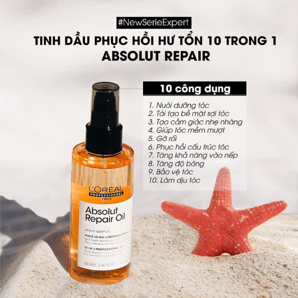 Tinh dầu dưỡng tóc Loreal Paris Professionnel Absolut Repair Oil 90ml