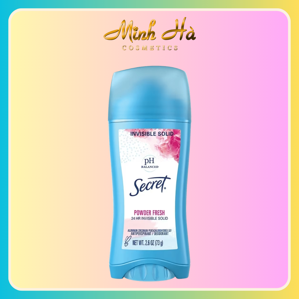 Sáp khử mùi Secret pH Balanced 24h Invisible Solid Deodorant 73g #Powder Fresh khử mùi khô thoáng suốt 24h