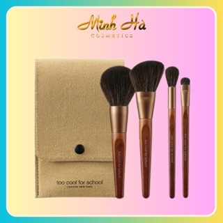 Set 4 cọ mini Too Cool For School Artclass Artist Vegan Brush Kit nhỏ gọn,tiện lợi dễ mang đi
