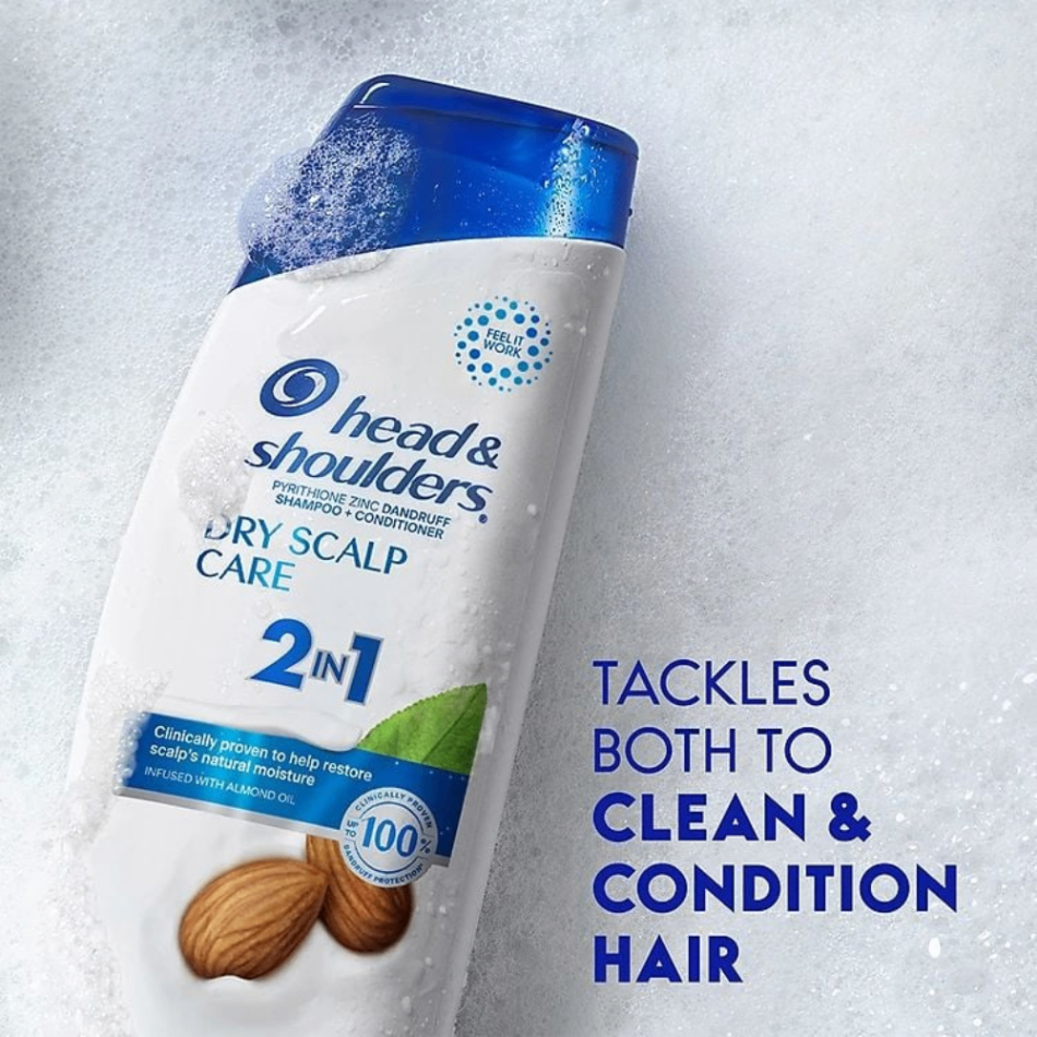 Dầu gội xả Head & Shoulders 2in1 370ml làm sạch da đầu loại bỏ gàu hiệu quả