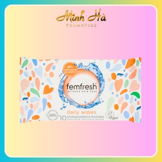 Khăn ướt vệ sinh vùng kín Femfresh Daily Wipes 10 tờ thành phần tự nhiên