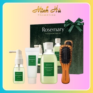 Set 4 món chăm sóc tóc Aromatica Rosemary Scalp Scaling Trial tiện dụng, nhỏ gọn