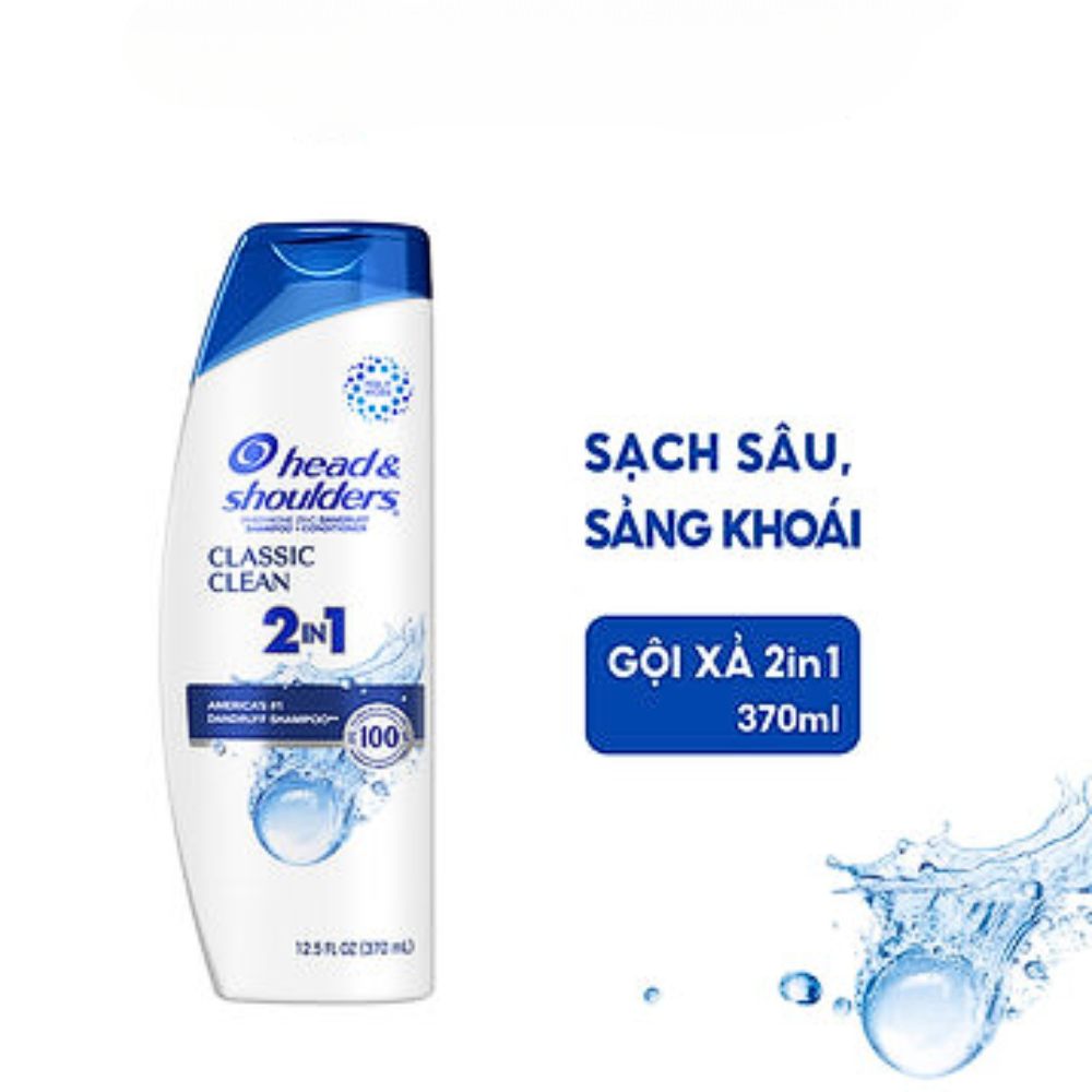 Dầu gội xả Head & Shoulders 2in1 370ml làm sạch da đầu loại bỏ gàu hiệu quả