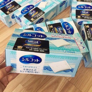 Bông tẩy trang Silcot Unicharm 82 miếng Nhật Bản 100% cotton không làm da bị kích ứng