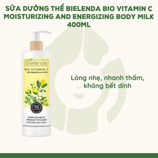 Sữa dưỡng thể trắng da Bielenda Bio Vitamin C Body Milk 400ml dưỡng ẩm làm mềm mịn da