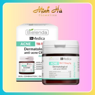 Kem dưỡng da dầu mụn Bielenda Dr Medica Dermatological Anti Acne Face Cream Day Night 50ml giảm mụn làm mờ vết thâm