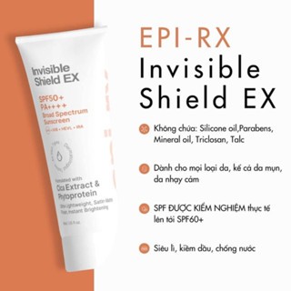 Kem chống nắng phổ rộng EPI-RX Invisible Shield EX SPF50+ PA++++ 40ml làm dịu bảo vệ da hiệu quả