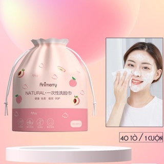 Khăn giấy khô đa năng Animerry Natural cuộn 40 tờ