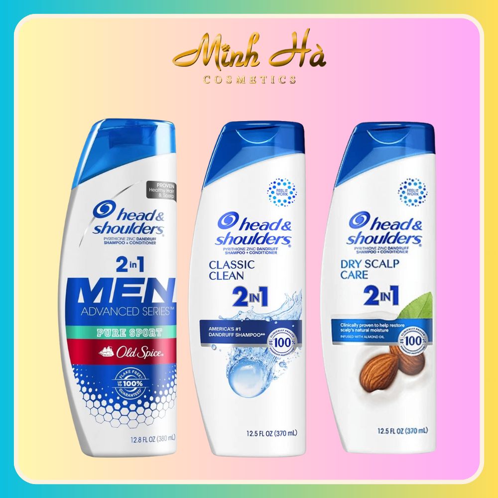 Dầu gội xả Head & Shoulders 2in1 370ml làm sạch da đầu loại bỏ gàu hiệu quả