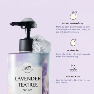 Sữa tắm Happy Bath Flower Therapy No.125/No.635 760g nhiều dưỡng chất mùi thơm quyến rũ