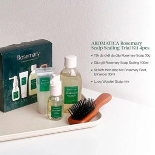 Set 4 món chăm sóc tóc Aromatica Rosemary Scalp Scaling Trial tiện dụng, nhỏ gọn
