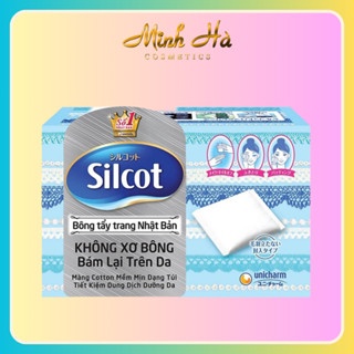 Bông tẩy trang Silcot Unicharm 82 miếng Nhật Bản 100% cotton không làm da bị kích ứng