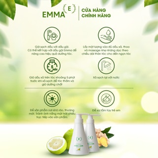 Bộ 3 sản phẩm EMMA dầu gội bưởi, dầu xả thảo dược 2in1 gừng & bưởi và tinh dầu bưởi chăm sóc tóc