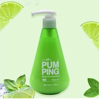 Kem đánh răng LG Perioe Pumping Herb 285g dạng gel loại bỏ thức ăn dư thừa hơi thở thơm mát
