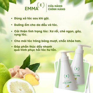 Bộ 3 sản phẩm EMMA dầu gội bưởi, dầu xả thảo dược 2in1 gừng & bưởi và tinh dầu bưởi chăm sóc tóc