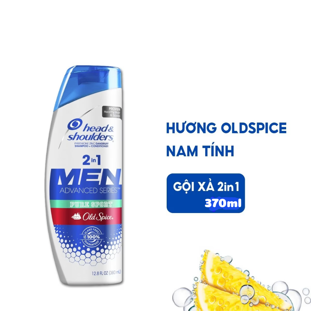 Dầu gội xả Head & Shoulders 2in1 370ml làm sạch da đầu loại bỏ gàu hiệu quả