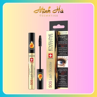 Huyết thanh dưỡng mi cao cấp Eveline 5in1 SOS Lash Booster 10ml dưỡng mi cong dài giảm rụng