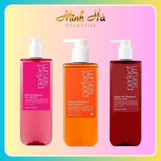 Dầu gội xả Miseen Scène Perfect Serum Super Rich Shampoo 680ml giúp mái tóc mượt mà phục hồi hư tổn
