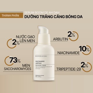 Serum dưỡng trắng BOOM DE AH DAH Niacinamide 10% + Arbutin 2% 50ml giúp làm sáng da, chống lão hóa