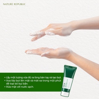 Sữa rửa mặt Nature Republic Green Derma Mild Cica Foam Cleanser 150ml giúp làm sạch và cấp ẩm cho da