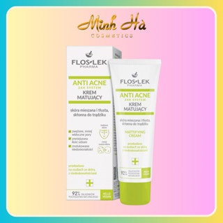 Kem dưỡng da giảm dầu giảm mụn Floslek Anti Acne Mattifying Cream 50ml (Mẫu mới) hỗ trợ kiềm dầu giảm bóng nhờn