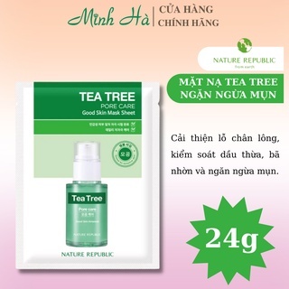 Mặt nạ giấy Nature Republic AHA/ TEA TREE Peeling Good Skin Mask Sheet 24ml dưỡng sáng, đều màu da và ngăn ngừa mụn