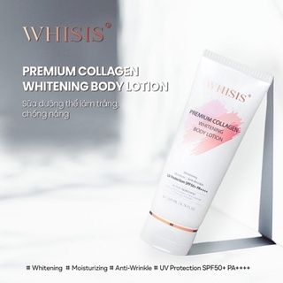 Dưỡng thể chống nắng Whisis Premium Collagen Whitening Body Lotion SPF50+ PA++++ 200ml trắng da, dưỡng ẩm