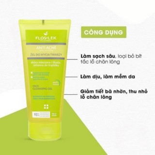 Sữa rửa mặt Floslek Pharma Anti Acne Face Cleansing Gel 200ml giúp làm sạch và dịu da