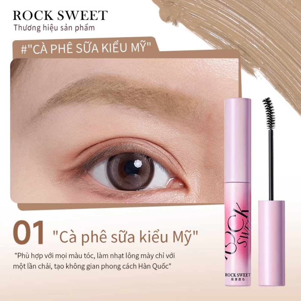 Mascara chân mày Rock Sweet 5g lên màu tự nhiên định hình lông mày rõ nét