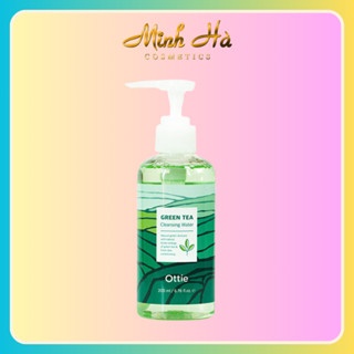 Nước tẩy trang OTTIE Green Tea Cleansing Water 200ml làm sạch sâu, dễ dàng loại bỏ lớp trang điểm, bụi bẩn